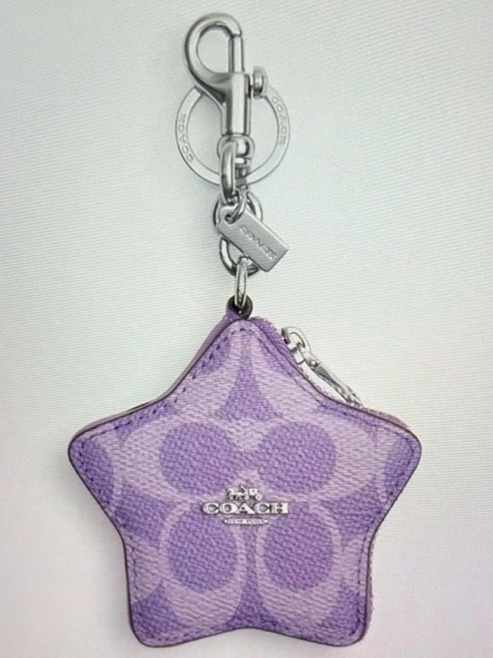 COACH Star Bag Charm Keychain In Signature Canvas - Picture 1 of 1